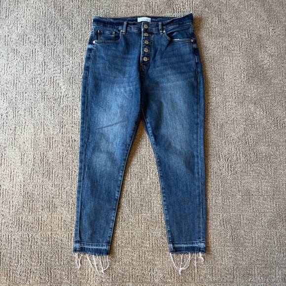 LOFT Denim - Like New Loft High Waist Button Up Crop Skinny Jeans